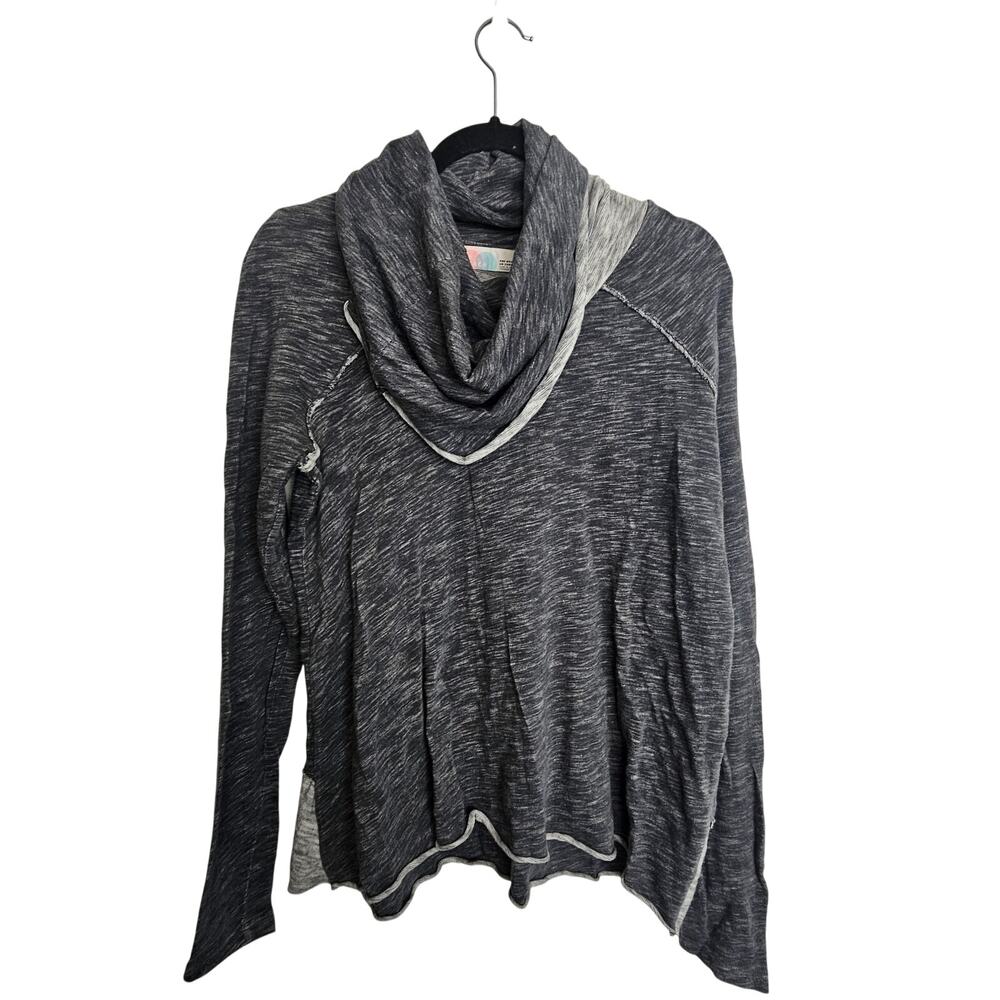 Free People FP Beach Turtleneck Gray Long Sleeve Pullover Shirt Women OS